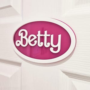 Custom Girls Name Bedroom Door Sign / Barbie