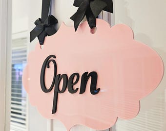 Open / Closed Shop Sign Fancy Pink