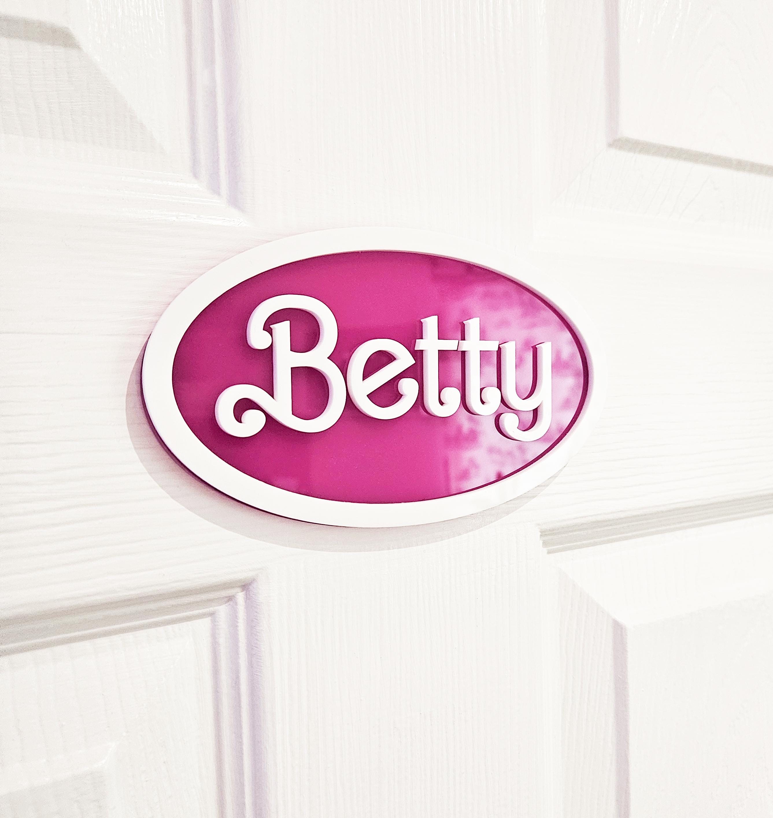 Custom Girls Name Bedroom Door Sign / Barbie - Etsy