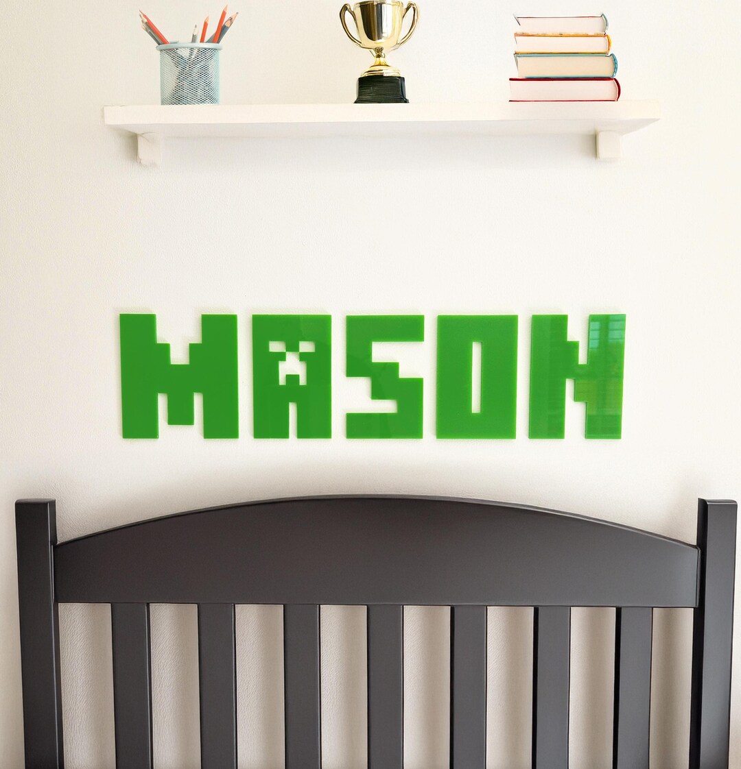 CUSTOM Gamer Name Wall Letters Wall Sign Wall Decor Name Sign Minecraft ...