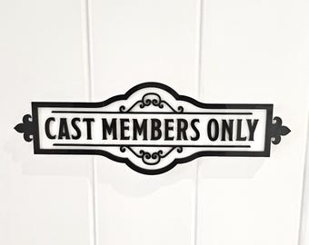 Letrero decorativo para el hogar con temática de Disney exclusivo para miembros del elenco