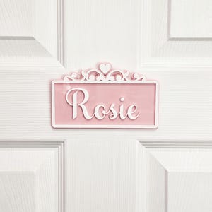 Custom Girls Name Bedroom Door Sign / Princess