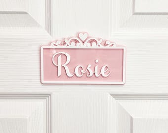 Custom Girls Name Bedroom Door Sign / Princess