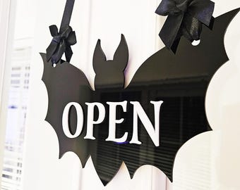 Gothic Bat Open / Closed Shop Sign