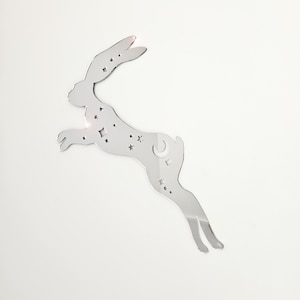 Celestial Hare / Rabbit Mirror Wall Decor / Moon and Stars Mirror