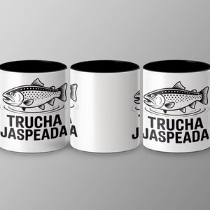 Fishing Mug, Trucha Jaspeada Mug, Vintage Fish Mug, Funny Trout Mug, Gift for Fisherman, Unique Fishing Mug for Dad, Trout Lover Gift