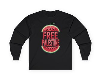 FREE PALESTINE Long Sleeve Tee: Activist Protest Shirt
