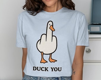 Funny Duck T-Shirt: Middle Finger, Rude Goose, Offensive Design