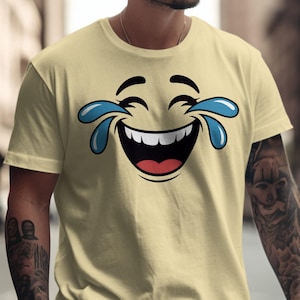Funny Laughing Face Graphic Tee: Comfort Colors Ring-Spun Cotton