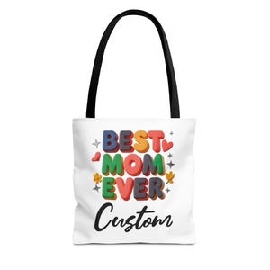 Personalisierte Tragetasche, ideal für Muttertagsgeschenk, individuelle Einkaufstasche, Geschenk für Mamas, wiederverwendbare Canvas-Tasche, mit Monogramm