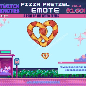 Kawaii Pizza Pretzel Emote Twitch, Discord, SMS (Digital Download)