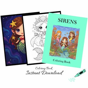 Sirens - KID Coloring Book – 28 Pages – Printable PDF – Instant Download