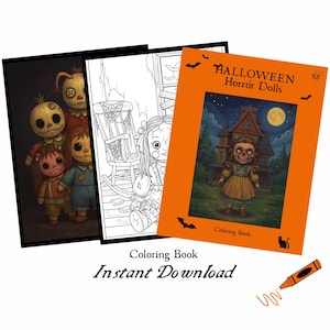 Halloween Horror Puppen Malbuch – 35 Seiten – Printable PDF – Instant Download