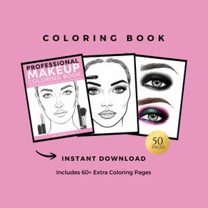 Professional Makeup Practice Face Charts – Coloring Book for Artists (Instant Download)