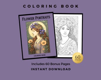 Art Nouveau Coloring Book for Adults Floral Women Illustration PDF