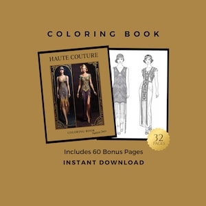 Libro para colorear de moda Art Déco para adultos - Regalo estilo flapper