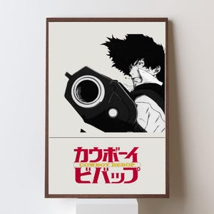 Poster di Spike Spiegel - Cowboy Bebop - Stampa da parete - Bounty Hunter - Decorazione anime western spaziale - Regalo di animazione anni '90 - Decorazione per la casa con fan art di manga