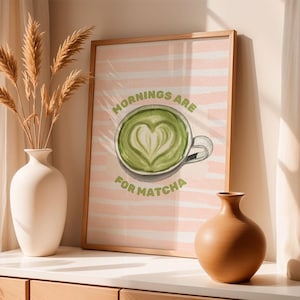 Matcha Latte Art Print: Modern Kitchen Cafe Decor