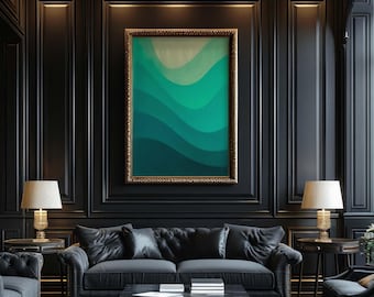 Poster con onde astratte dell'oceano: moderna arte murale minimalista