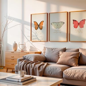 Inspirational Butterfly Quote Print: Gold Script Wall Art