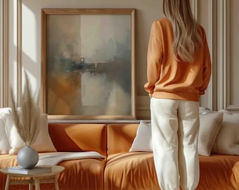 Neutral Abstract Art Print: Warm Earth Tones, Minimalist Poster