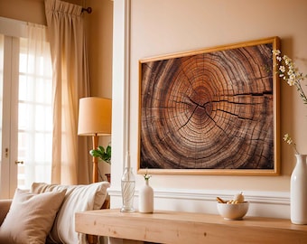 Tree Rings Canvas Print: Rustic Modern Wall Art