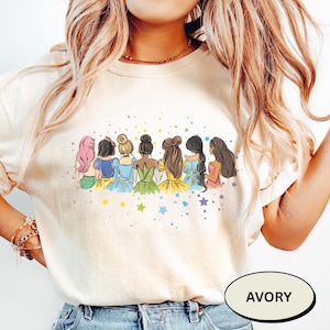 Comfort Colors Gift, Retro Disney Princess Shirt, Watercolor Princess Shirt, Disney Trip T-Shirt, Disney Princess, Disneyworld Princess Gift