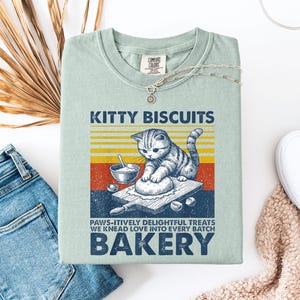 Cat Biscuit Maker Shirt Comfort Colors, Funny Cat Baking Shirt, Kitty Biscuits Shirt, Retro Cat Lover Gift, Cat Mom Tshirt, Cute Cat Shirt