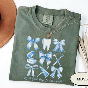 Camiseta de dentista con colores cómodos, regalo de higiene dental, asistente dental, camiseta de dentista, regalo para consultorio dental, camiseta del equipo dental pediátrico