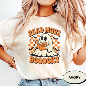 Teacher Halloween Shirt Comfort Colors Halloween Teacher, Read More Books, Spooky Teacher Ghost Shirt, Teacher Teams Shirt, Halloween Party