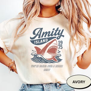 Jaws Movie Shirt Comfort Colors, Shark Attack Jaws T Shirt, Shark Jaws Amity Island 1975 Movie Shirt, Swim Jaws Movie Gift Tee