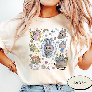Labubu Shirt Comfort Colors Cute Cartoon T-Shirt Aesthetic Kawaii Tee Gift for Her Soft Graphic Tee Trendy Cute Shirt Custom Labubu Design