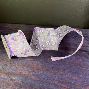 2.5&quot; Wired Sheer Lavender Whimsical Butterfly Ribbon  Sold By 10-Yard Spool