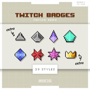 Pixel Art Twitch Bit Badges: 39 Custom Designs