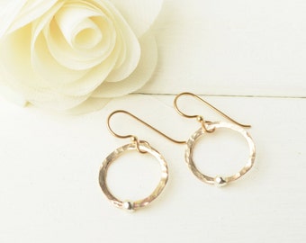 Gold Satalite Earrings with Silver Dot