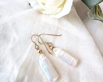 Pearl Baguette Earrings