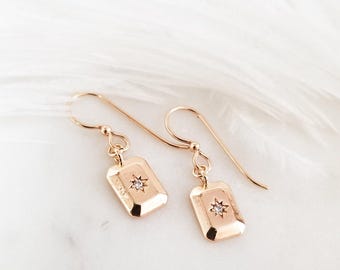 Beveled North Star Earrings