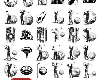 Golf SVG Bundle, Golf Monogram, Golfing SVG, Golfer SVG, Golf name frame, Golf club svg, Golf Ball Svg, Cricut & Silhouette,Instant Download