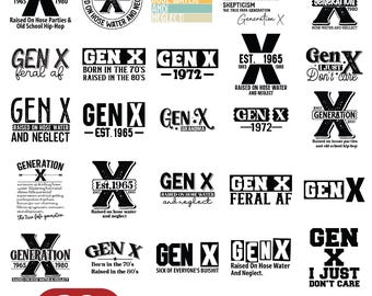 Generation X Svg Bundle, Generation X Svg, Funny Gen X 80s Svg, Gen X Raised Shirt SVG, Retro Gen X Shirt, Gift for Gen X, Funny Svg Bundle