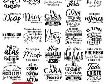 Frases Religiosas Svg Bundle, Dios Amor Fortaleza Svg, Frases Biblicas Svg, Fe Mueve Montañas, Mujer Virtuosa Svg, Encomienda A Dios Svg