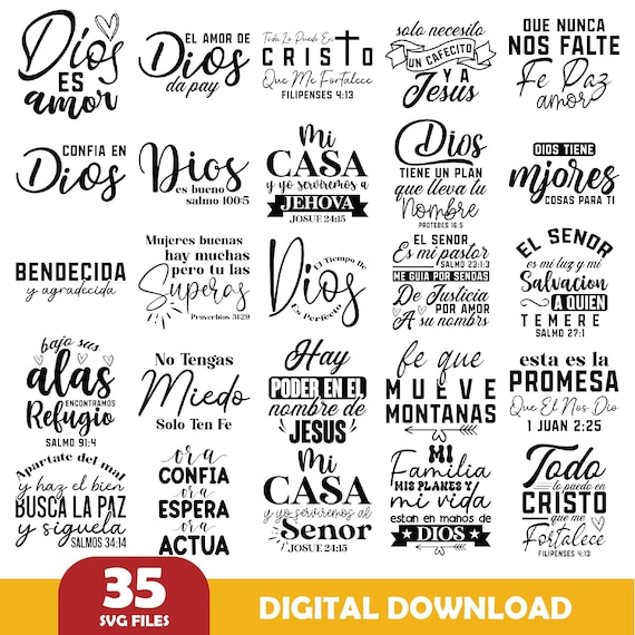 Frases Religiosas Svg Bundle, Dios Amor Fortaleza Svg, Frases Biblicas Svg, Fe Mueve Montañas, Mujer Virtuosa Svg, Encomienda A Dios Svg