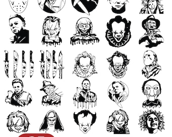 Horror SVG Bundle, Horror Characters SVG, Horror Movie Svg Bundle, Halloween Horror SVG, horror svg, scary svg, horror characters svg bundle