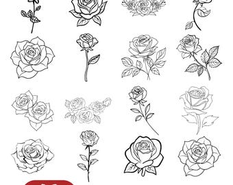 Floral Svg Bundle, Flower Svg Bundle, Flowers Bundle SVG, Wildflower SVG, Flowers Svg, Floral Svg, Rose Svg, Tree Svg Files, Flower Cricut