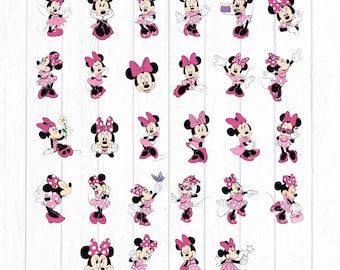Pakiet Minnie Mouse SVG, Księżniczka SVG, Urodziny Myszki Minnie, Klub Przyjaciół Myszki Minnie, Głowa Minnie SVG, Natychmiastowe Pobieranie