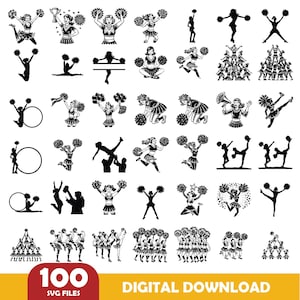 Cheerleader Svg Bundle, Cheer Svg, Cheerleader Clipart, Cheerleading, Cheerleader Silhouette, Cheer Cut File, cheer megaphone svg, Cheer svg