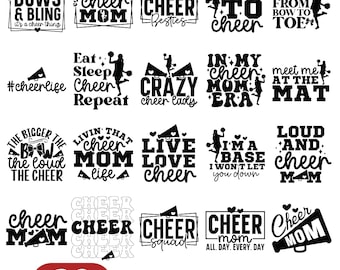 Cheer Mom Svg Bundle, Cheer Life Svg, Cheerleader Svg Files, Cheerleader Mom Designs, Mom Life Svg, Cut File For Cricut, Silhouette, Png