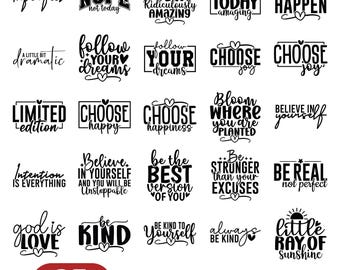 Motivational Svg Bundle, Positive Quote svg, Affirmation svg, Cute Inspirational svg, Saying Svg, Png Files, Funny Quotes cut files