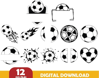 Soccer Svg Bundle, Soccer Ball Monogram Svg, Soccer Designs, Soccer Team Svg, Soccer Ball Svg, Cut File For Cricut, Silhouette, Png