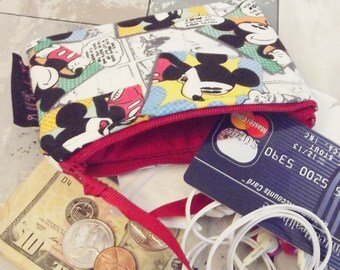 Triangle pyramid zipper pouch for coins earphones chargers etc; no raw edges exposed inside