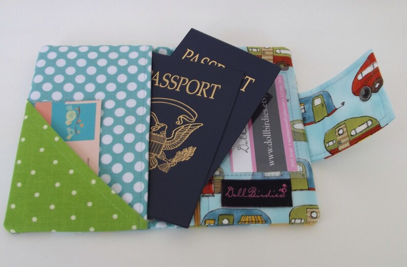 Dollbirdies Small Passport Wallet With ID Window and Zipper Etsy
